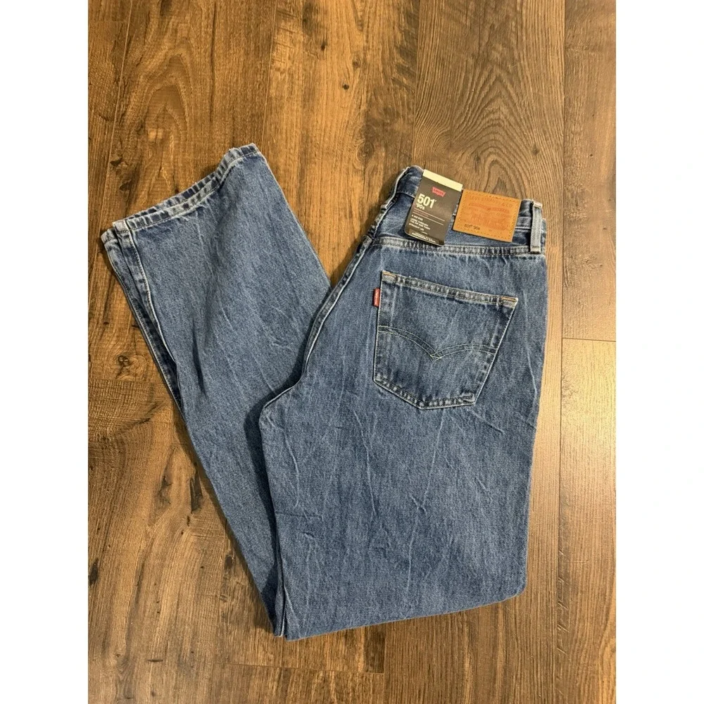 Levis 501 Original Jeans Mens 28x32 Blue Denim Straight Leg Button Fly NWT New